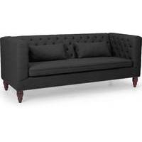 flynn 3 seater sofa midnight black