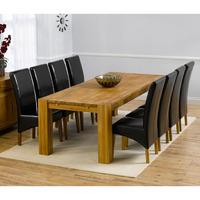Florence Chunky Solid Oak 240cm Dining Table with 8 Venice Chairs