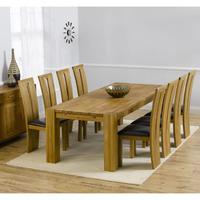 Florence Chunky Solid Oak 240cm Dining Table with 8 Colorado Chairs