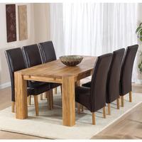Florence Chunky Solid Oak 200cm Dining Table with 6 Venice Chairs
