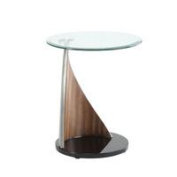 Florence Glass Lamp Table With Walnut And Satin Base
