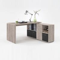 flexi wooden corner computer desk in sand oak