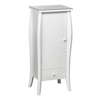 Flair Large Bedside Cabinet In White With Glass Top