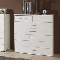 florence chest of drawers in white with diamante