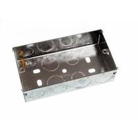 flush mount metal pattress electric back box double 2 gang 35mm pack o ...