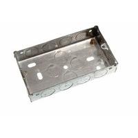 flush mount metal pattress electric back box double 2 gang 25mm pack o ...