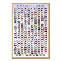 flags of the world poster beech framed 965 x 66 cms approx 38 x 26 inc ...