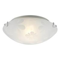 Floral Frosted Glass Flush Mounted Ceiling Light Fixture