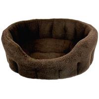 fleece material softee beds dark brown