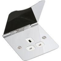 Floor sockets 1 Gang 13A Unswitched Socket Chrome - E32000