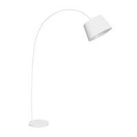 Floor Lamp Arched White MetalFabric Shade
