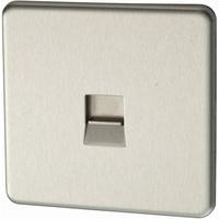Flatplate screwless Single Slave BT Telephone Brushed Steel - E32283