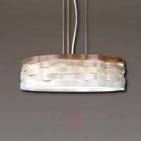 Flutti pendant lamp with wavy shade, cream