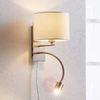 Florens - fabric wall lamp with LED reading lamp