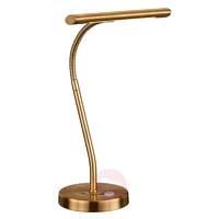Flexible Curtis LED table lamp, antique brass