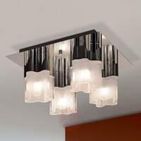 flor 4 bulb ceiling light with glass lampshades
