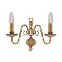 Flemish Antique Brass 2LT Wall Lamp