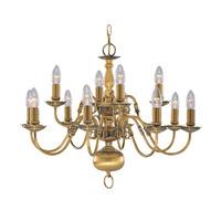 Flemish Polished Brass 12LT Ceiling Light