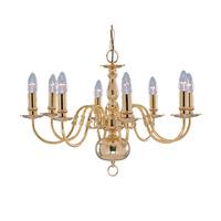 Flemish Polished Brass 8LT Ceiling Light