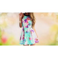 floral strappy summer dress