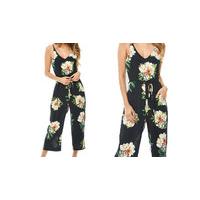floral print culotte jumpsuit 4 sizes