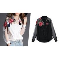 Floral Embroidered Blouse - UK Sizes 6-18!