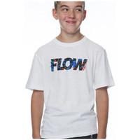 flow society t shirt tom boyss childrens t shirt in white