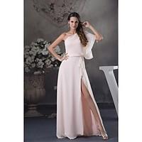 Floor-length Chiffon Bridesmaid Dress - Ball Gown One Shoulder with