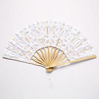 floral white lace hand fan