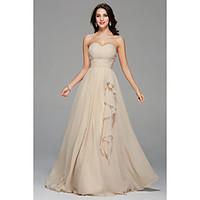 Floor-length Sweetheart Bridesmaid Dress - Sexy Sleeveless Chiffon