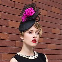 Flax Silk Net Headpiece-Wedding Special Occasion Outdoor Fascinators Hats 1 Piece