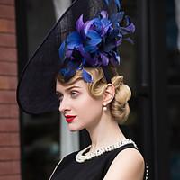 flax headpiece wedding special occasion casual outdoor fascinators hat ...