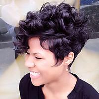 fluffy short natural curly human hair wig capless wig heat safe for wo ...