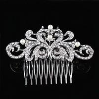 Flashion Charming Wedding Party Bride Flower Austria Crystal Silver Combs Hair Accessories