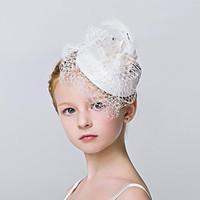 Flower Girl\'s Rhinestone / Crystal / Flax / Net Headpiece - Wedding / Special Occasion / Outdoor Fascinators