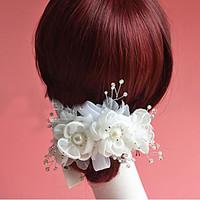 flashion charming wedding party usa bride flower handmake white headba ...