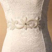 Floral Magnificent Sparkly Pearl Bridal Belts Wedding Belt for Women Dress Accessories