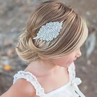 flower girl rhinestone crystal fabric headpiece wedding special occasi ...