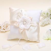 Flowered Ring Pillow with Pearls