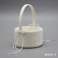 flower basket satin lace 9 78 25 cm rhinestones lace bowknot 1