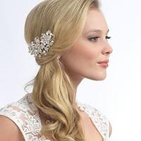 Flashion Charming Wedding Party Bride Flower Austria Crystal ?ater Pearls Silver Combs Hair Accessories