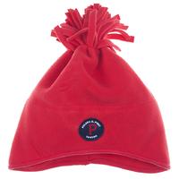 fleece baby bobble hat red quality kids boys girls