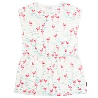 Flamingo Print Girls Dress - White quality kids boys girls