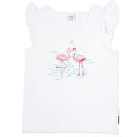 Flamingo Motif Girls Top - White quality kids boys girls