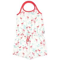 flamingo print girls playsuit white quality kids boys girls