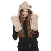 Fleeced 3-In-1 Hat Scarf & Mitten Set