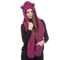 Fleeced 3-In-1 Hat Scarf & Mitten Set