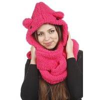 Fleeced 3-In-1 Hat Scarf & Mitten Set