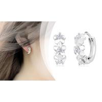 Flower Hoop Earrings Made With Swarovski Elements