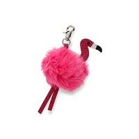 flamingo pom pom keychain